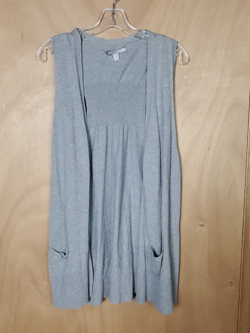 Old Navy Light Gray Knit Cardigan Vest